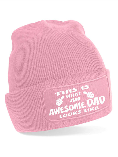 This Is What Awesome Dad Looks Like Gift For Men For Fathers Day Beanie Hat