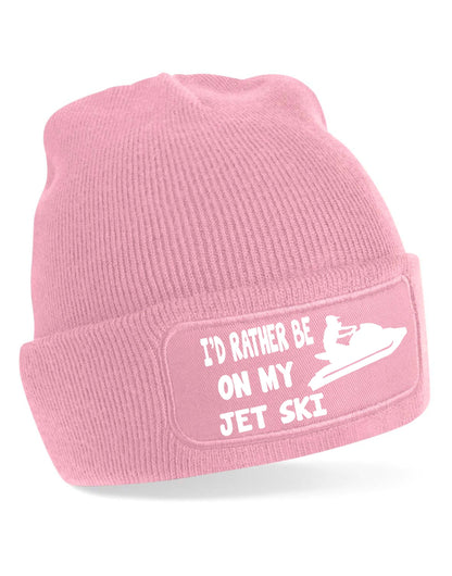 I'd Rather Be On Jet Ski Beanie Hat Water Sports Gift For Men & Ladies Birthday