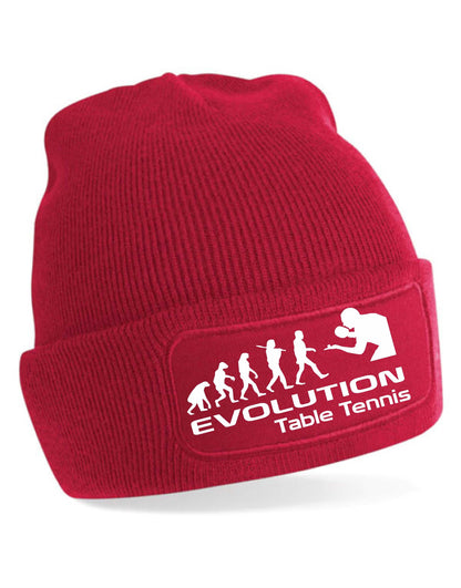 Evolution Of Table Tennis Beanie Hat Sport Hobby Birthday Gift For Men & Ladies