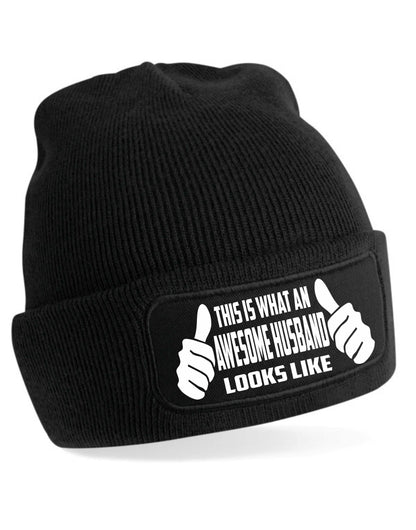 This Is What Awesome Husband Looks Like Beanie Hat Birthday Gift For Men