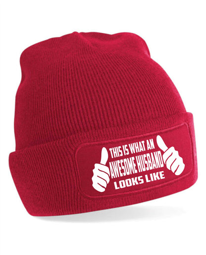 This Is What Awesome Husband Looks Like Beanie Hat Birthday Gift For Men