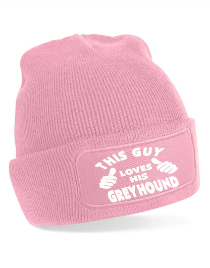 This Guy Loves His Greyhound Beanie Hat Funny Dog Lovers Gift For Men