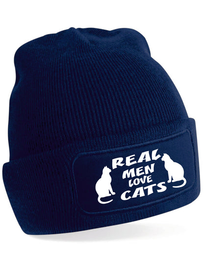 Real Men Love Cats Beanie Hat Birthday Gift Cat Lovers Great For Men