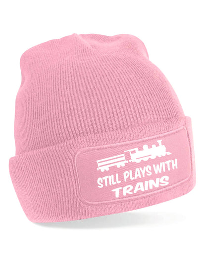 Still Play With Trains Beanie Hat Train Lover Gift Great For Men & Ladies