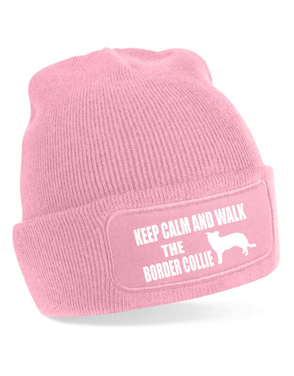 Keep Calm & Walk Border Collie Beanie Hat Dog Lovers Gift Great For Men & Ladies