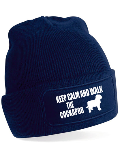 Keep Calm & Walk The Cockapoo Beanie Hat Dog Lovers Gift Great For Men & Ladies