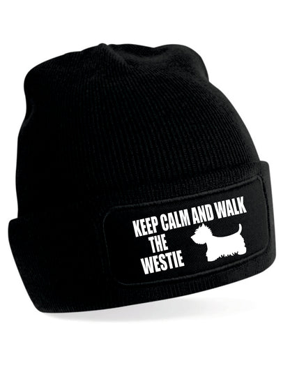 Keep Calm & Walk The Westie Beanie Hat Dog Lovers Gift Great For Men & Ladies