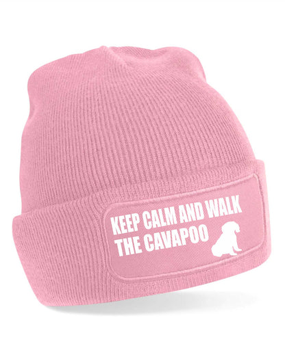 Keep Calm Walk The Cavapoo Beanie Hat Dog Lovers Gift For Men & Ladies
