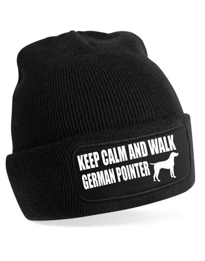 Keep Calm & Walk German Pointer Beanie Hat Dog Lovers Gift For Men & Ladies