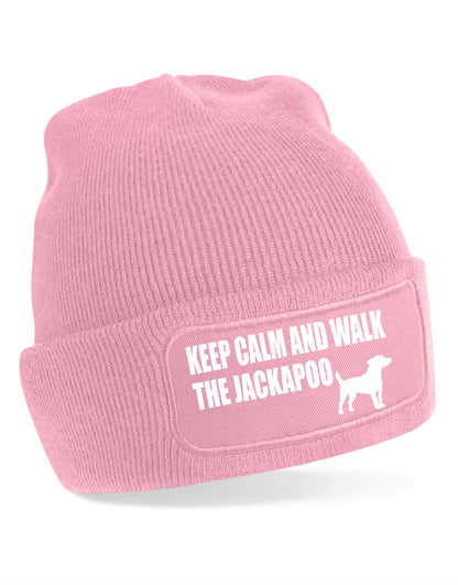 Keep Calm Walk The Jackapoo Beanie Hat Dog Lovers Gift For Men & Ladies