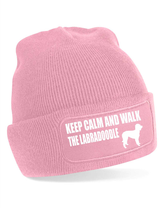 Keep Calm Walk The Labradoodle Beanie Hat Dog Lovers Gift For Men & Ladies