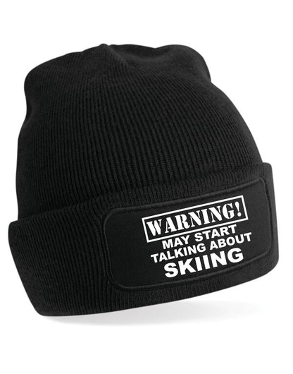 May Talk About Skiing Beanie Hat Great Accessory For The Snow Men & Ladies