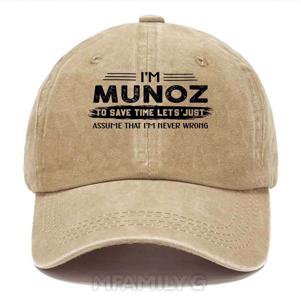 Munoz Never Wrong Washed Baseball Cap
