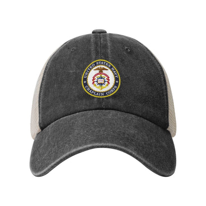 Seal Of The United States Navy Chaplain Corps Printed unisex baseball cap adjustable grid baseball cap veteran gift