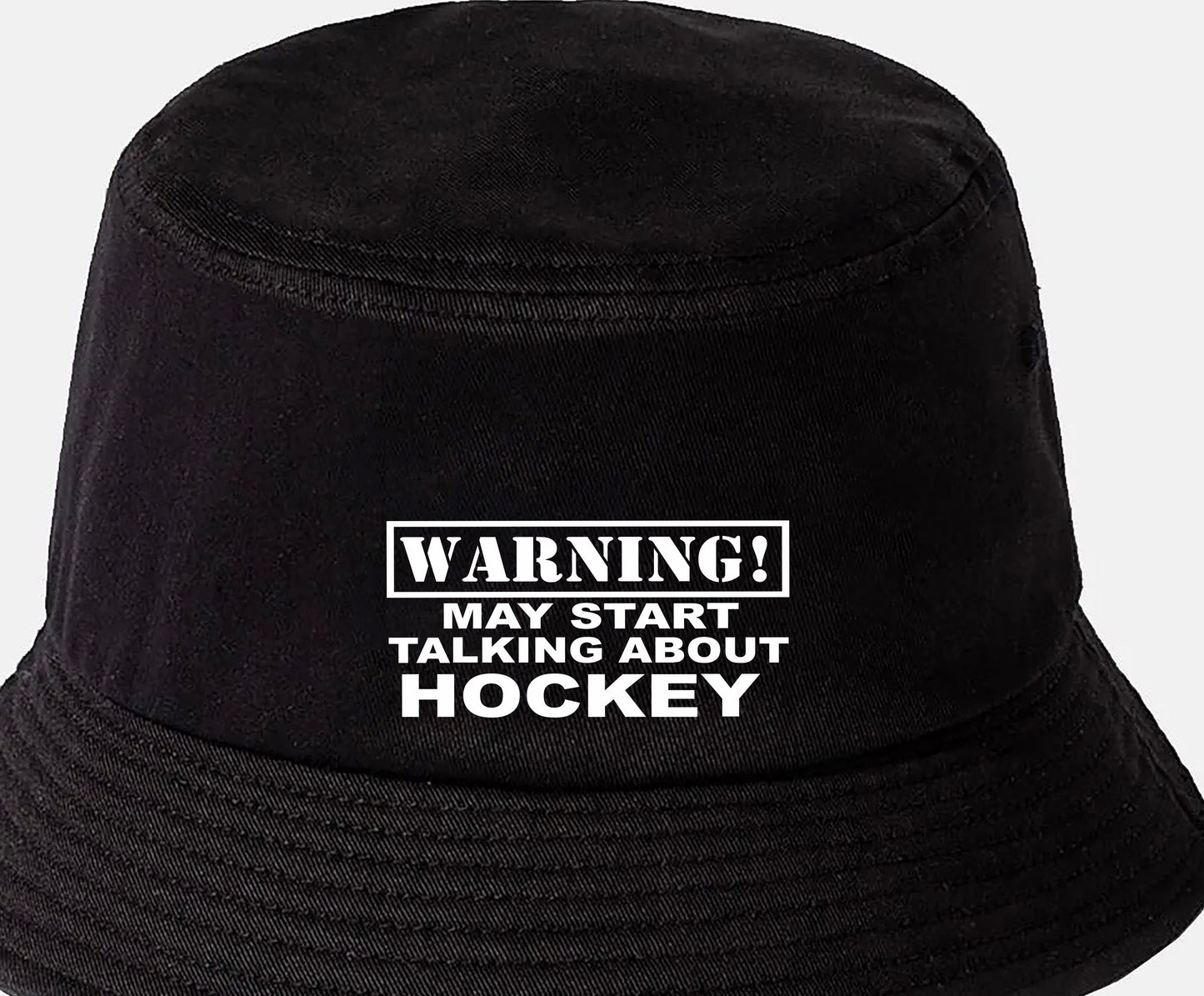 Warning May Talk About Hockey Bucket Hat Gift for Men & Ladies