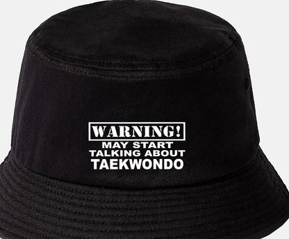 Warning May Talk About Taekwondo Bucket Hat Martial Arts Gift for Men & Ladies