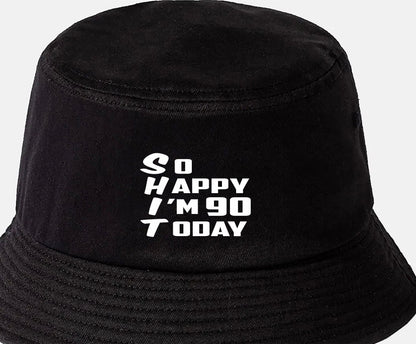 Bucket Hat Funny 90th Birthday Gift For Men & Ladies 90 Year Old Present