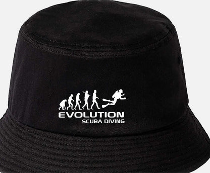 Evolution Of Scuba Diving Bucket Hat Water Sports Gift For Men & Ladies