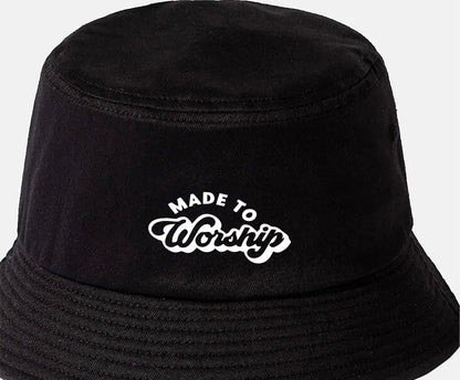 Made To Worship Bucket Hat Christian Religion Gift for Men & Ladies