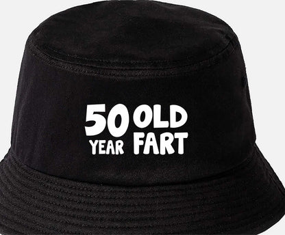 50 Year Old Fart Bucket Hat 50th Birthday Gift For Men & Ladies