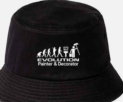 Evolution Of Painter & Decorator Bucket Hat Work Related Gift For Men & Ladies