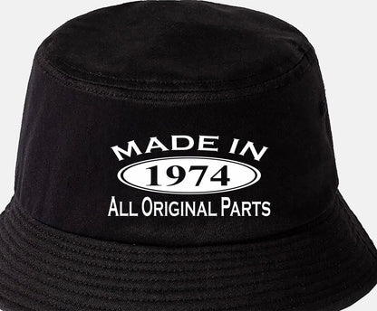 Made in 1974 50th Birthday Bucket Hat Age 50 Gift For Men & Ladies