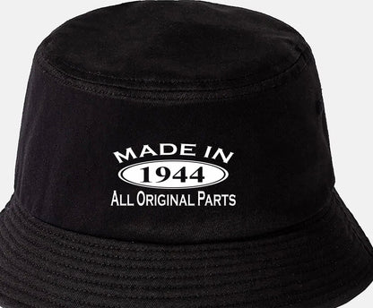 Made in 1944 80th Birthday Bucket Hat Age 80 Gift For Men & Ladies