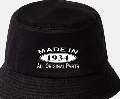 Made in 1934 90th Birthday Bucket Hat Age 90 Gift For Men & Ladies