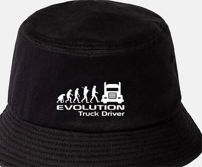 Evolution of Truck Driver Bucket Hat Birthday Gift for Men & Ladies