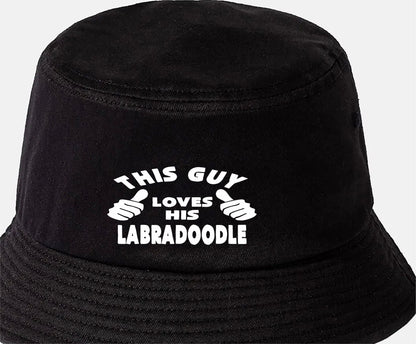 This Guy Loves His Labradoodle Bucket Hat Funny Dog Lovers Gift for Men