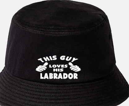 This Guy Loves His Labrador Bucket Hat Funny Dog Lovers Gift for Men