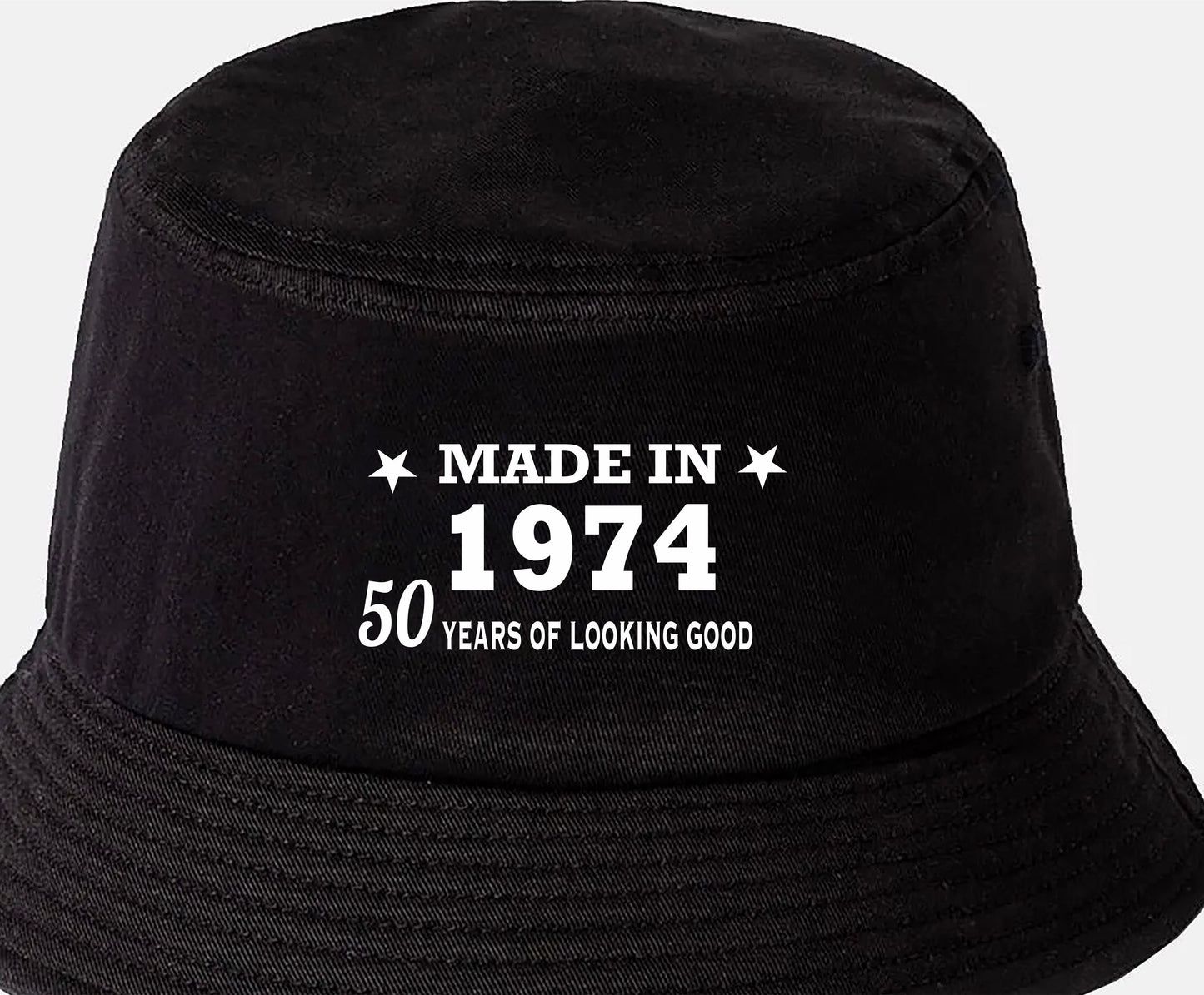Totally Awesome Made In 1974 Bucket Hat 50th Birthday Age 50 Men & Ladies