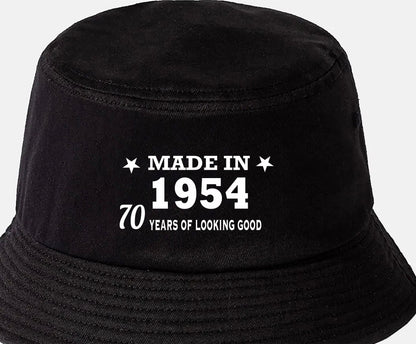 Totally Awesome Made In 1954 Bucket Hat 70th Birthday Age 70 Men & Ladies