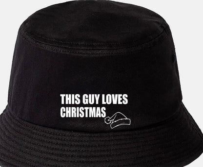 This Guy Loves Christmas Bucket Hat Funny Gift Great for Men