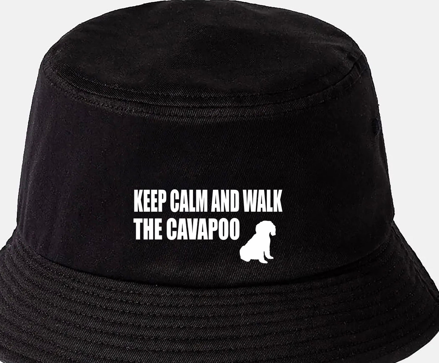 Keep Calm & Walk The Cavapoo Bucket Hat Dog Lovers Gift for Men & Ladies