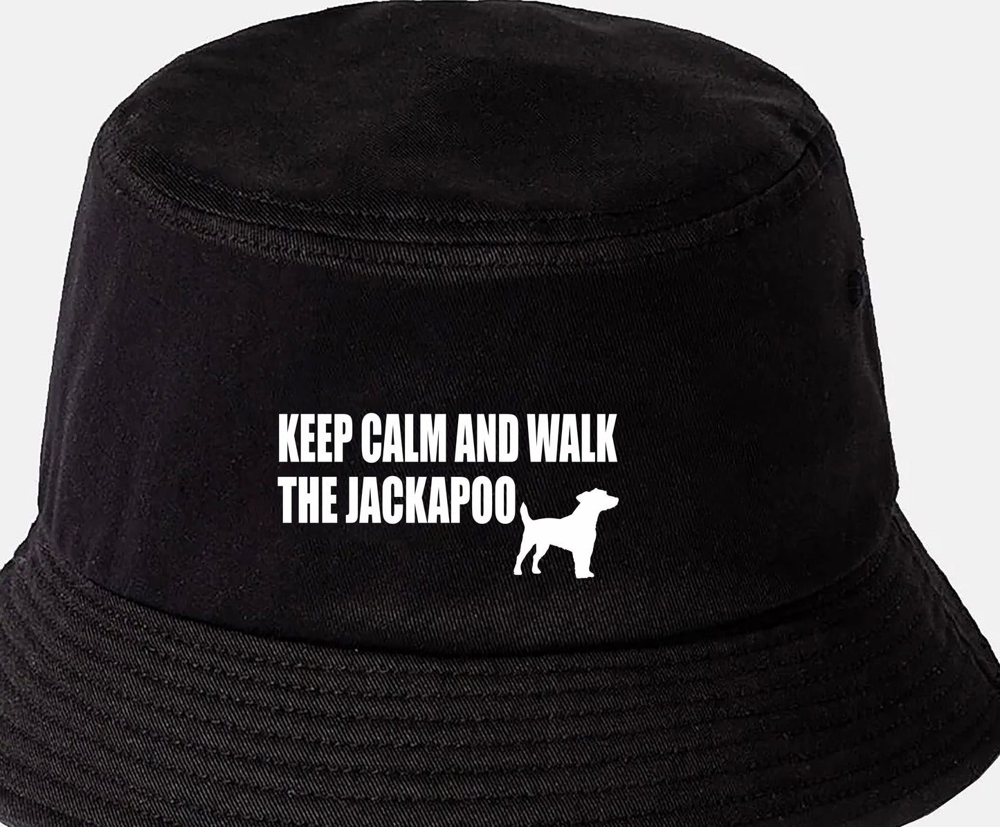 Keep Calm & Walk The Jackapoo Bucket Hat Dog Lovers Gift for Men & Ladies