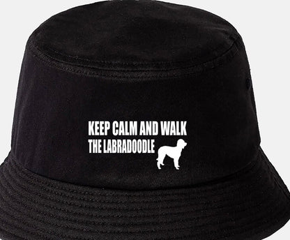 Keep Calm & Walk The Labradoodle Bucket Hat Dog Lovers Gift Unisex