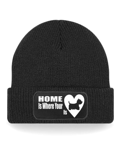 Home Is Where The Westie Is Beanie Hat Dog Lovers Gift For Men & Ladies