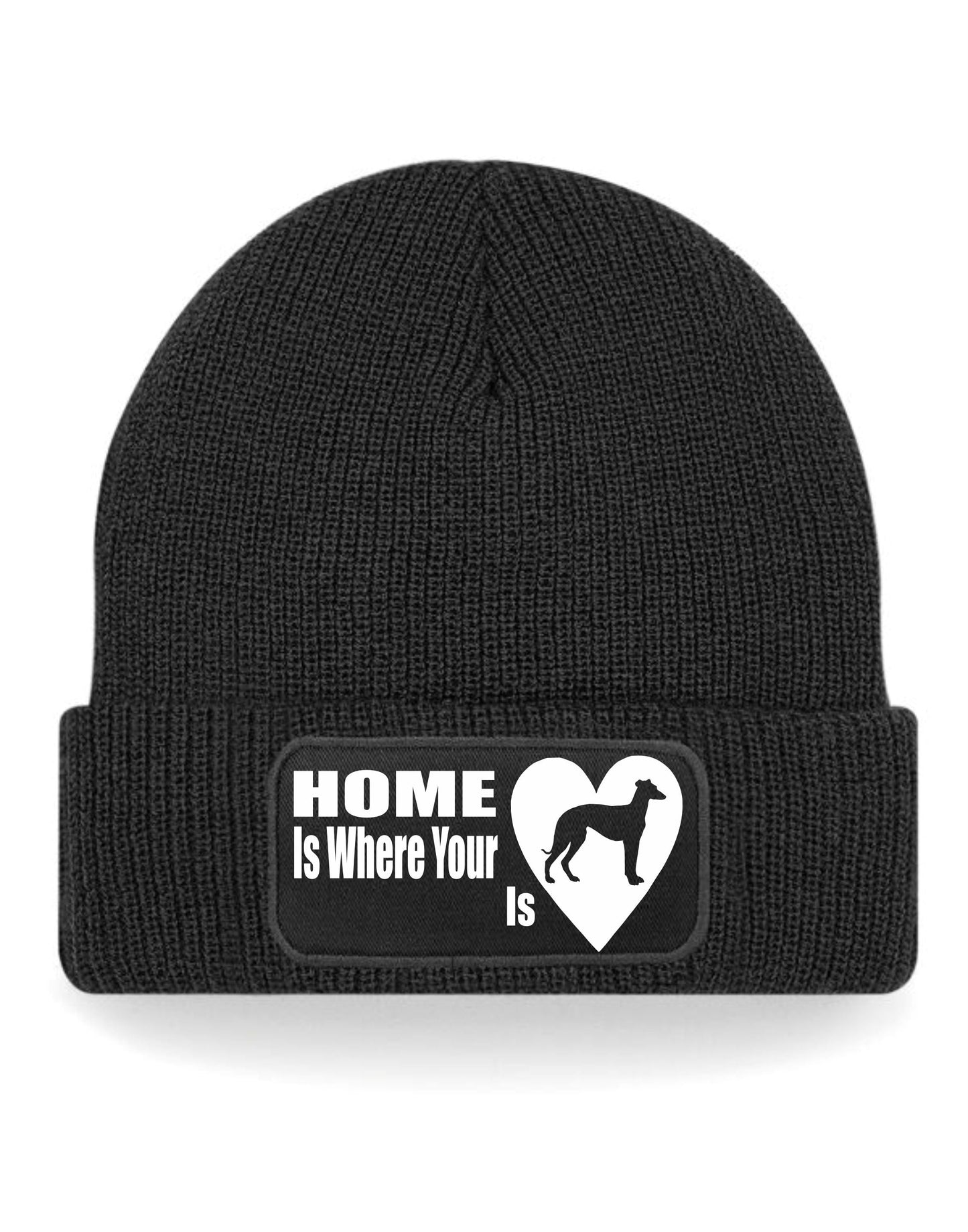 Home Is Where The Greyhound Is Beanie Hat Dog Lovers Gift For Men & Ladies