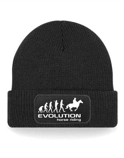 Evolution Of Horse Riding Beanie Hat Pony Sport Birthday Gift For Men & Ladies