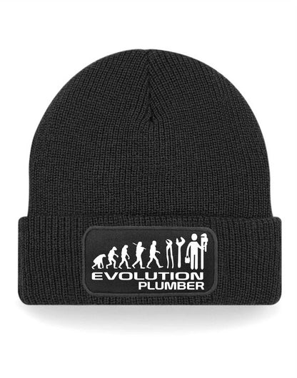 Evolution Of A Plumber Beanie Hat Work Related Gift For Men & Ladies
