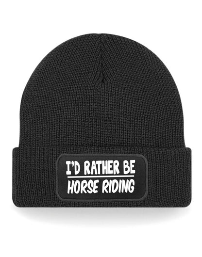 I'd Rather Be Horse Riding Beanie Hat Gift For Lovers Of Horses Unisex