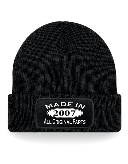 Made In 2007 Beanie Hat 18th Birthday Gift Great For Men & Women