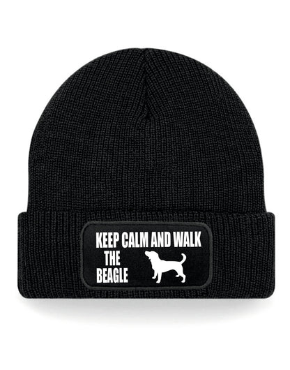 Keep Calm & Walk The Beagle Beanie Hat Dog Lovers Gift Great For Men & Ladies