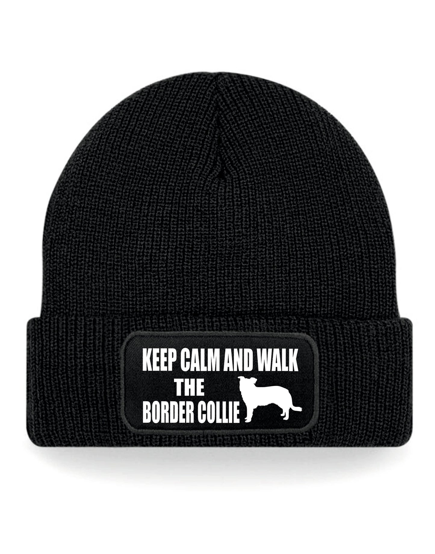 Keep Calm & Walk Border Collie Beanie Hat Dog Lovers Gift Great For Men & Ladies