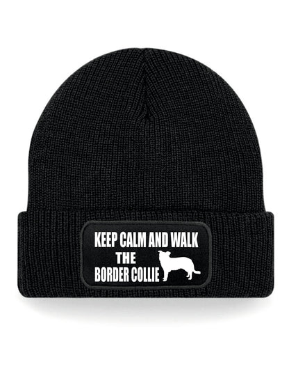 Keep Calm & Walk Border Collie Beanie Hat Dog Lovers Gift Great For Men & Ladies