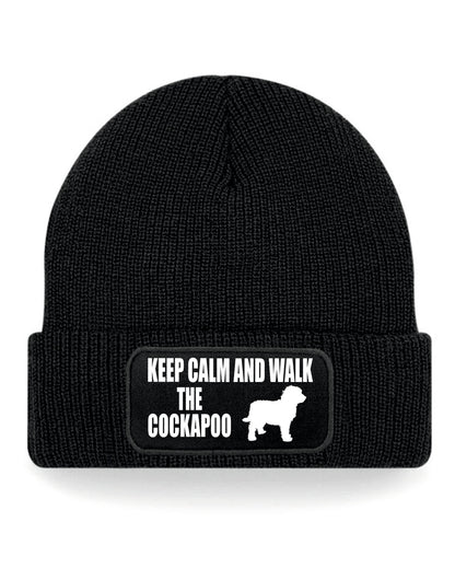 Keep Calm & Walk The Cockapoo Beanie Hat Dog Lovers Gift Great For Men & Ladies