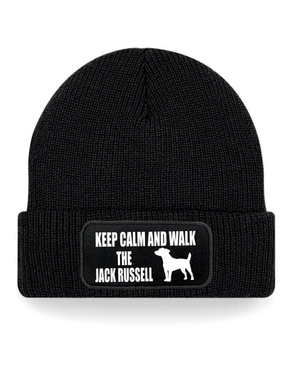Keep Calm & Walk Jack Russell Beanie Hat Dog Lovers Gift Great For Men & Ladies