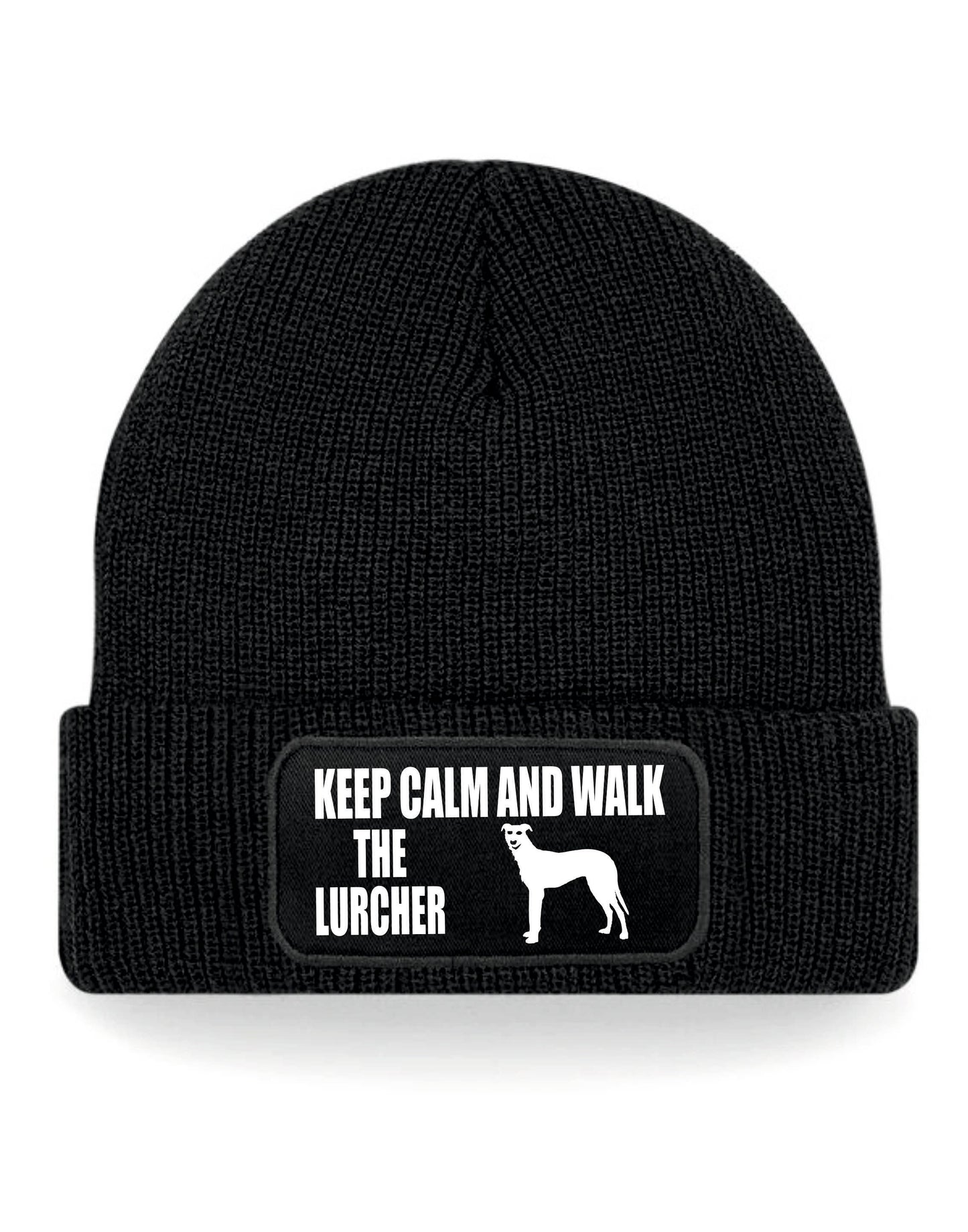 Keep Calm & Walk The Lurcher Beanie Hat Dog Lovers Gift Great For Men & Ladies