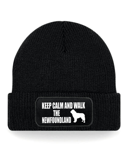 Keep Calm & Walk Newfoundland Beanie Hat Dog Lovers Gift Great For Men & Ladies